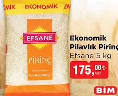 EFSANE EKONOMİK PİLAVLIK PİRİNÇ 5 KG
